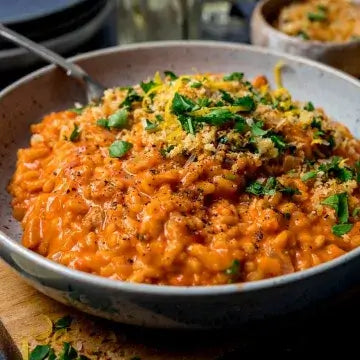 Butter Chicken Risotto with Truffle Oil