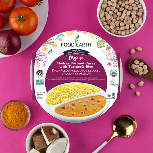 Organic  Madras Coconut Curry With Turmeric Rice