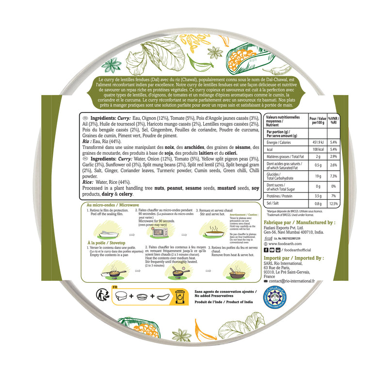 Split Lentil Curry with Steamed Rice