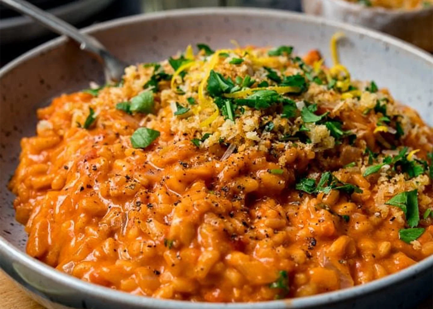 Butter Chicken Risotto with Truffle Oil